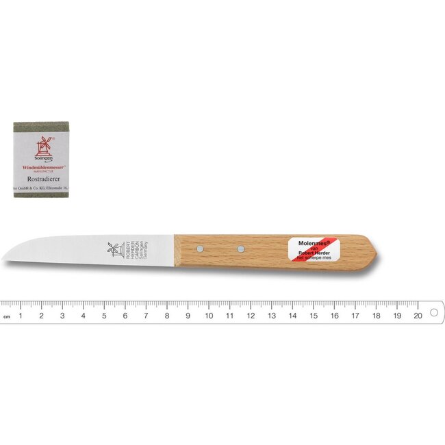 Robert Herder Robert Herder Klassiker Benelux – Set Met Roestgum – Aardappelmes – Schilmes – 8,5 cm – Niet Roestvrij – Duurzaam FSC Beuken Heft