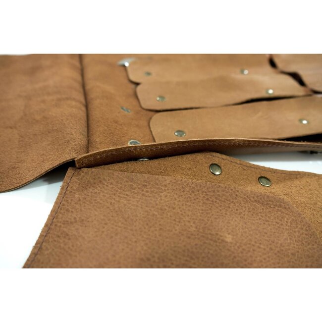 Robert Herder Messenfoudraal – Messenetui – Runderleer – tbv 3 Messen – Drukknopen – Bruin