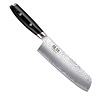 Yaxell Yaxell Japans - Serie Tsuchimon - Nakiri Koksmes - VG10 Staal - 61 HRC - Lemmet 18 cm - 3 Lagen Damaststaal - Canvas-Micarta Heft Yaxell Yaxell Japans - Serie Tsuchimon - Nakiri Koksmes - VG10 Staal - 61 HRC - Lemmet 18 cm - 3 Lagen Damaststaal - Canvas-Micarta Heft