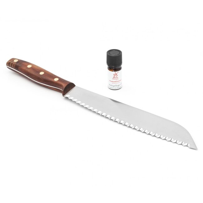 Robert Herder Grand Moulin – Broodmes met Golven – RVS – Lemmet 24 cm – Heft Walnotenhout