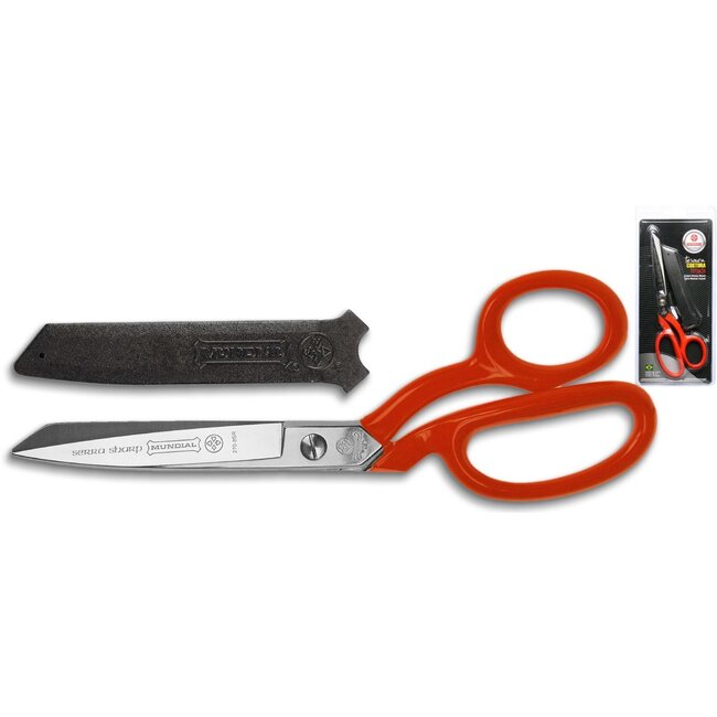 Mundial Professionele Stofschaar 21 cm – Rood Gelakt met Microvertanding