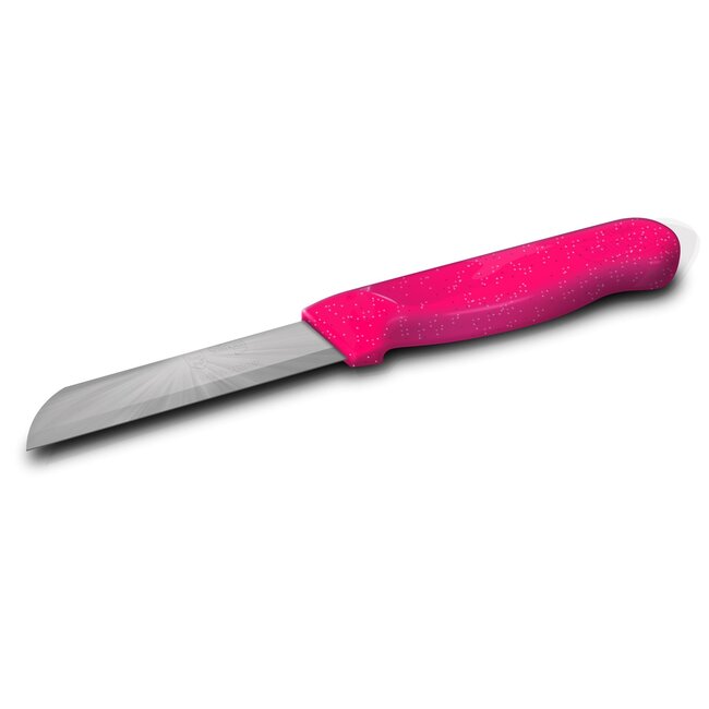 Solingen Schilmesje Robuust Handvat – RVS Glad – 18,5 cm met Blade Cover – Roze Glitter