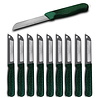 Solingen Solingen Schilmesje Robuust Handvat - RVS Glad - 18.5 cm met "Blade Cover" - Groen Glitter - 10 stuks Solingen Solingen Schilmesje Robuust Handvat - RVS Glad - 18.5 cm met "Blade Cover" - Groen Glitter - 10 stuks