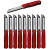 Solingen Solingen Schilmesje Robuust Handvat - RVS Glad - 18.5 cm met "Blade Cover" - Rood Glitter - 10 stuks Solingen Solingen Schilmesje Robuust Handvat - RVS Glad - 18.5 cm met "Blade Cover" - Rood Glitter - 10 stuks