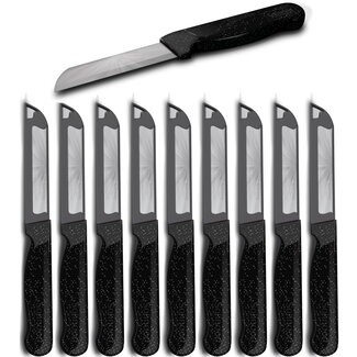 Solingen Schilmesje Robuust Handvat – RVS Glad – 18,5 cm met Blade Cover – Zwart Glitter – 10 stuks