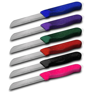Solingen Kartelmes – Tomatenmes met Kartel – Robuust Handvat – RVS – 18,5 cm met Blade Cover – Mix Glitter – 6 stuks