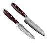 Yaxell Yaxell Japans - Serie Super Gou - 161 Lagen Damaststaal - Canvas-Micarta Heft - Santoku Koksmes 16.5 cm en Officemes 12 cm - Cadeauset Yaxell Yaxell Japans - Serie Super Gou - 161 Lagen Damaststaal - Canvas-Micarta Heft - Santoku Koksmes 16.5 cm en Officemes 12 cm - Cadeauset