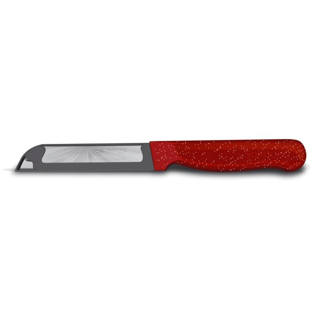 Solingen Kartelmes – Tomatenmes met Kartel – Robuust Handvat – RVS – 18,5 cm met Blade Cover – Rood Glitter