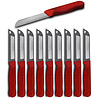Solingen Solingen Kartelmes - Tomatenmes met Kartel - Robuust Handvat - RVS - 18.5 cm met "Blade Cover" - Rood Glitter - 10 stuks Solingen Solingen Kartelmes - Tomatenmes met Kartel - Robuust Handvat - RVS - 18.5 cm met "Blade Cover" - Rood Glitter - 10 stuks