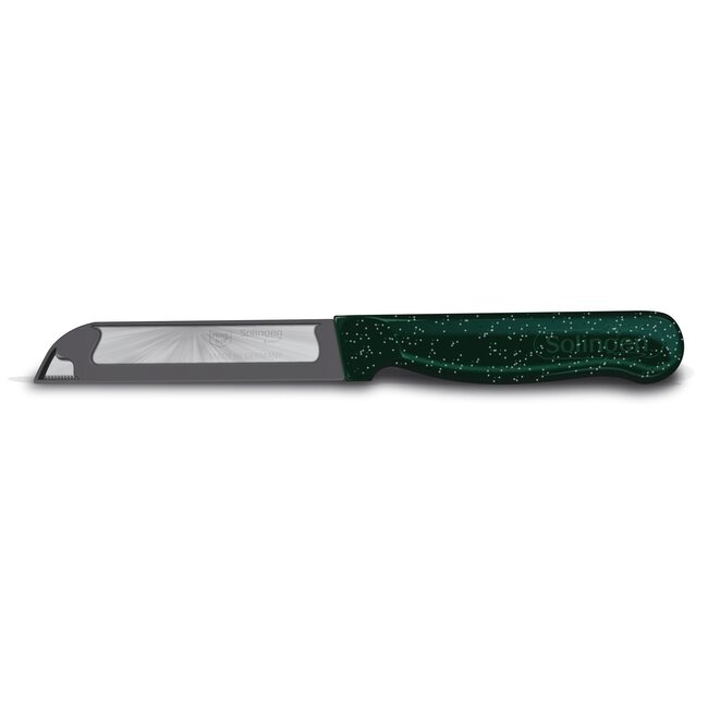 Solingen Kartelmes – Tomatenmes met Kartel – Robuust Handvat – RVS – 18,5 cm met Blade Cover – Groen Glitter – 10 stuks