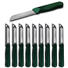 Solingen Solingen Kartelmes - Tomatenmes met Kartel - Robuust Handvat - RVS - 18.5 cm met "Blade Cover" - Groen Glitter - 10 stuks Solingen Solingen Kartelmes - Tomatenmes met Kartel - Robuust Handvat - RVS - 18.5 cm met "Blade Cover" - Groen Glitter - 10 stuks