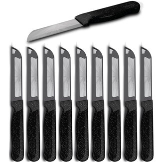 Solingen Kartelmes – Tomatenmes met Kartel – Robuust Handvat – RVS – 18,5 cm met Blade Cover – Zwart Glitter – 10 stuks