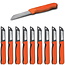 Solingen Schilmesje Robuust Handvat – RVS Glad – 16 cm met Blade Cover – Donker Oranje – 10 stuks