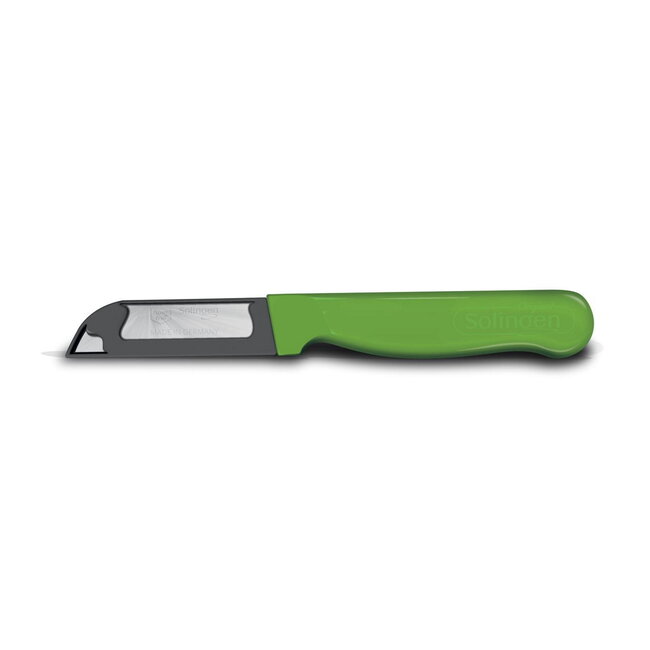 Solingen Schilmesje Robuust Handvat – RVS Glad – 16 cm met Blade Cover – Groen – 10 stuks