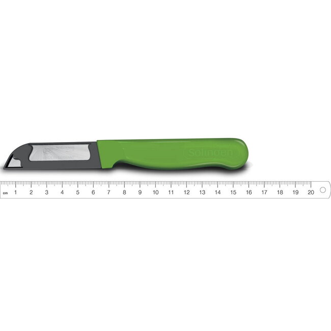 Solingen Schilmesje Robuust Handvat – RVS Glad – 16 cm met Blade Cover – Groen – 10 stuks