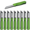 Solingen Solingen Schilmesje Robuust Handvat - RVS Glad - 16 cm met "Blade Cover" - Groen - 10 stuks Solingen Solingen Schilmesje Robuust Handvat - RVS Glad - 16 cm met "Blade Cover" - Groen - 10 stuks