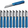Solingen Solingen Schilmesje Robuust Handvat - RVS Glad - 16 cm met "Blade Cover" - Blauw - 10 stuks Solingen Solingen Schilmesje Robuust Handvat - RVS Glad - 16 cm met "Blade Cover" - Blauw - 10 stuks
