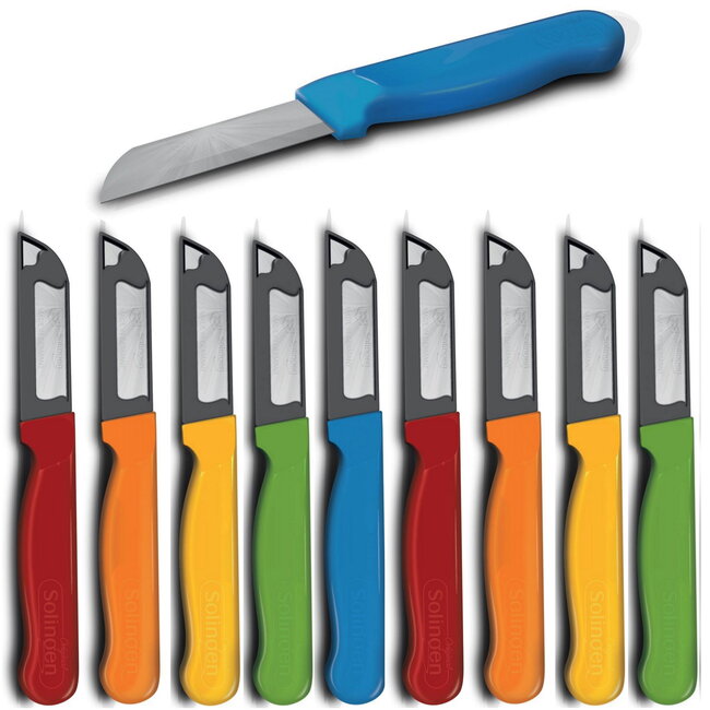 Solingen Schilmesje Robuust Handvat – RVS Glad – 16 cm met Blade Cover – Mix – 10 Stuks