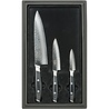 Yaxell Yaxell Japans - Serie Tsuchimon - Messenset 3-Delig - VG10 Staal - 61 HRC - 3 Lagen Damaststaal - Canvas-Micarta Heft Yaxell Yaxell Japans - Serie Tsuchimon - Messenset 3-Delig - VG10 Staal - 61 HRC - 3 Lagen Damaststaal - Canvas-Micarta Heft