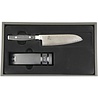 Yaxell Yaxell Japans - Serie Ran - Messenset 2-Delig - Messenslijper en Santoku - VG10 Staal - 61 HRC - Lemmet 16.5 cm - 69 Lagen Damaststaal - Canvas-Micarta Heft Yaxell Yaxell Japans - Serie Ran - Messenset 2-Delig - Messenslijper en Santoku - VG10 Staal - 61 HRC - Lemmet 16.5 cm - 69 Lagen Damaststaal - Canvas-Micarta Heft
