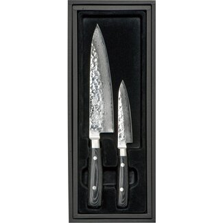 Yaxell Zen Messenset – 2-delig – Koksmes 20 cm en Universeelmes 12 cm – 37 Lagen Damaststaal – Canvas-Micarta Heft Yaxell Zen Messenset – 2-delig – Koksmes 20 cm en Universeelmes 12 cm – 37 Lagen Damaststaal – Canvas-Micarta Heft