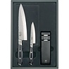 Yaxell Yaxell Japans - Serie Tsuchimon - Messenset met Slijper - VG10 Staal - 61 HRC - 3 Lagen Damaststaal - Canvas-Micarta Heft Yaxell Yaxell Japans - Serie Tsuchimon - Messenset met Slijper - VG10 Staal - 61 HRC - 3 Lagen Damaststaal - Canvas-Micarta Heft