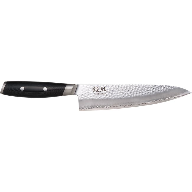Yaxell Tsuchimon Geschenkset – 3-delig – Messenslijper met Koksmes 20 cm en Universeelmes 12 cm – 3 Lagen Damaststaal – VG10 Staal – Canvas-Micarta Heft