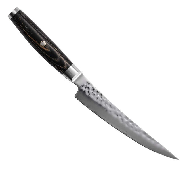 Yaxell Ketu Uitbeenmes 15 cm – SG2 Stalen Kern – Tsuchime Finish – Pakkahout Handvat