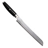 Yaxell Yaxell Japans - Serie Ketu - Broodmes - VG10 Staal - 61 HRC - Lemmet 23 cm - 3 Lagen Damaststaal - Zwart Pakka Wood Heft Yaxell Yaxell Japans - Serie Ketu - Broodmes - VG10 Staal - 61 HRC - Lemmet 23 cm - 3 Lagen Damaststaal - Zwart Pakka Wood Heft
