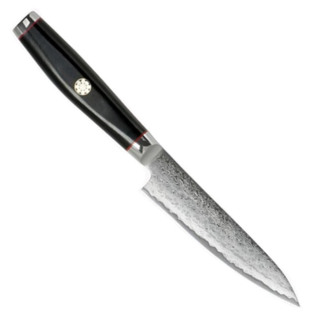 Yaxell Super Gou Ypsilon Universeelmes 12 cm – 193 Lagen Damaststaal – SG2 Staal – 63 HRC – Canvas-Micarta Heft – Japan