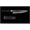Yaxell Yaxell Japans - Serie Tsuchimon - Giftset met Slijper - VG10 Staal - 61 HRC - 3 Lagen Damaststaal - Canvas-Micarta Heft Yaxell Yaxell Japans - Serie Tsuchimon - Giftset met Slijper - VG10 Staal - 61 HRC - 3 Lagen Damaststaal - Canvas-Micarta Heft