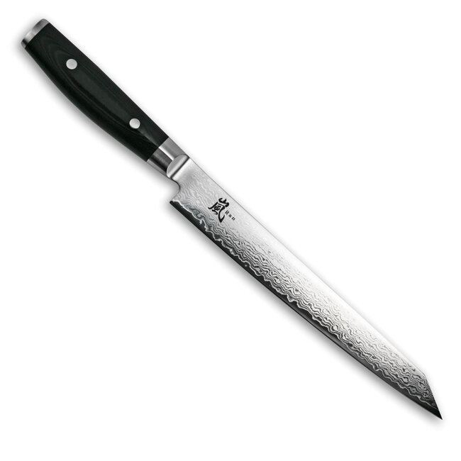 Yaxell Ran Sujihiki 25,5 cm – Sushimes / Fileermes – 69 Lagen Damaststaal – VG10 Staal – 61 HRC – Canvas-Micarta Heft