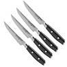 Yaxell Yaxell Japans - Serie Tsuchimon - Steakmessen Set 4-Delig - VG10 Staal - 61 HRC - 3 Lagen Damaststaal - Canvas-Micarta Heft Yaxell Yaxell Japans - Serie Tsuchimon - Steakmessen Set 4-Delig - VG10 Staal - 61 HRC - 3 Lagen Damaststaal - Canvas-Micarta Heft