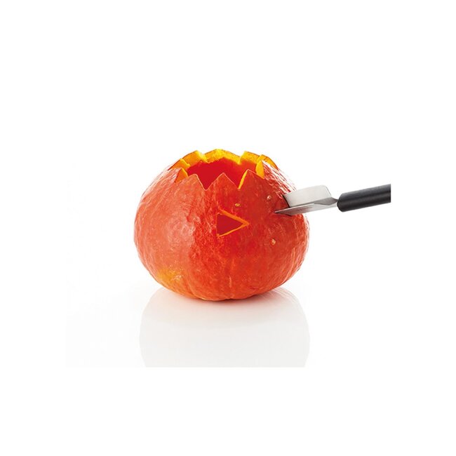 Triangle Professionele Meloen Uitsteker – RVS – 22 cm – Met Ophangsysteem – Zwart Heft