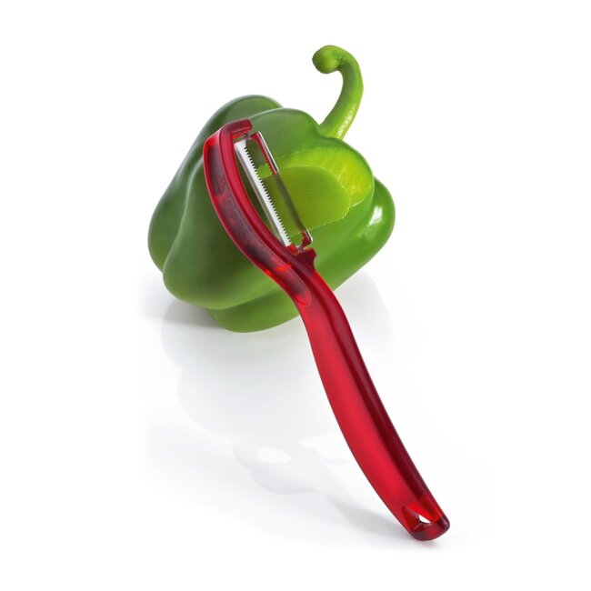 Triangle Dubbelzijdige Dunschiller – Gekarteld en Rood – Vaatwasserbestendig