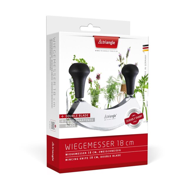 Triangle Wiegemes met Dubbel Blad – 17,5cm – Gehard Staal – Voor Fijn Hakwerk