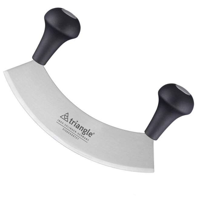 Triangle Wiegemes voor Kruiden – Gehard Staal – 23 cm Lemmet – Comfort Handvat