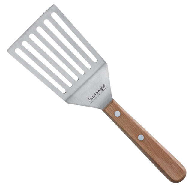 Triangle Knikbreed Paletmes met Gleuven – 12 cm – Kersenhouten Heft