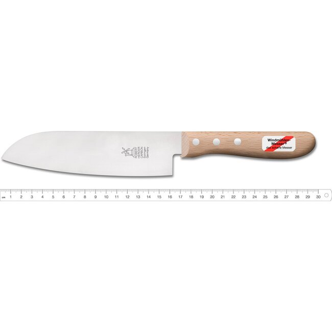 Robert Herder Santoku Koksmes – Carbonstaal – Lemmet 16,5 cm – Heft Beukenhout