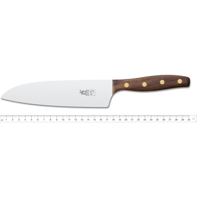 Robert Herder K5 Koksmes XL – RVS – Licht Gebogen – Lemmet 18 cm – Heft Walnotenhout