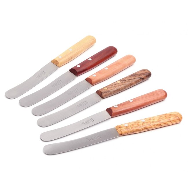 Robert Herder Ontbijtmessenset – Buckels – RVS – Lemmet 118 mm – 6 Houtsoorten