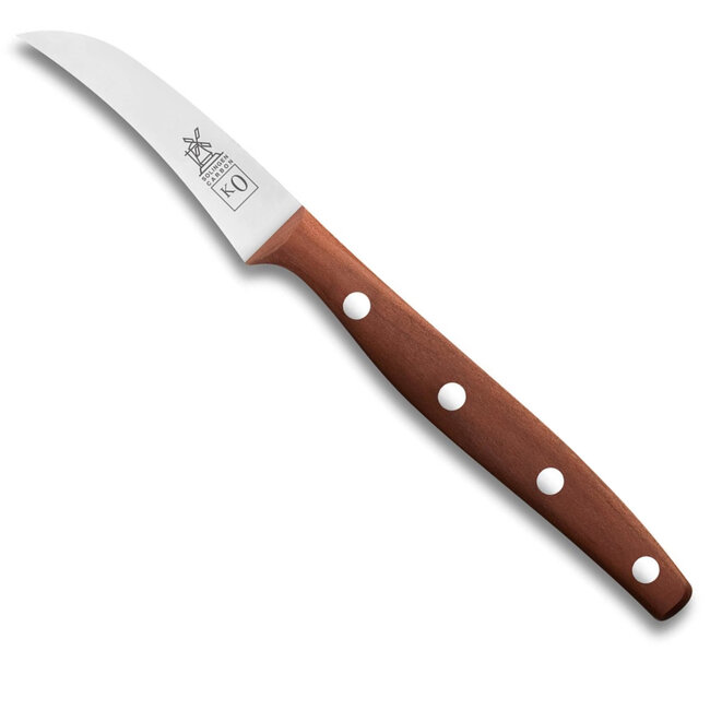 Robert Herder K0 Aardappelschilmes Tourneermes – RVS – Gebogen – Lemmet 7 cm – Heft Pruimenhout