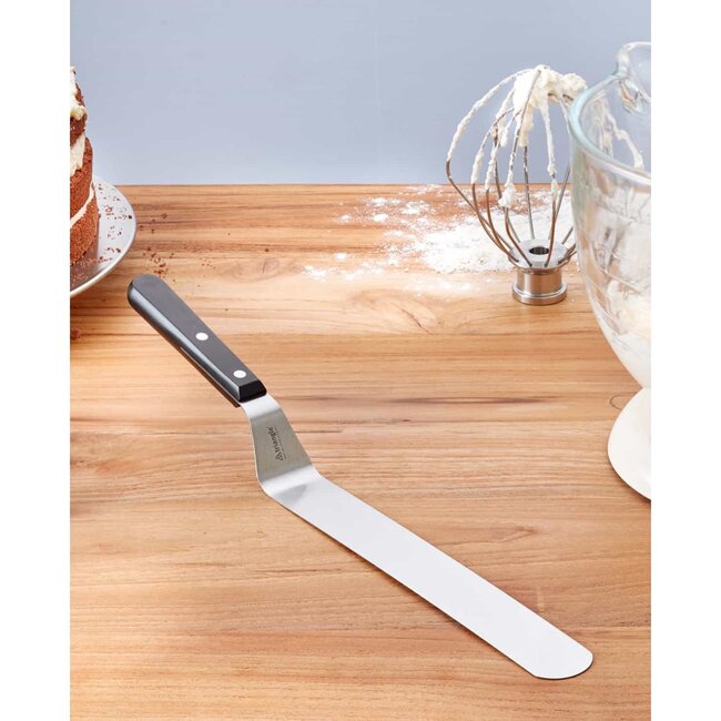 Triangle Paletmes met Glaceerfunctie en Knik – 45 cm – RVS – Zwart Heft – Vaatwasserbestendig