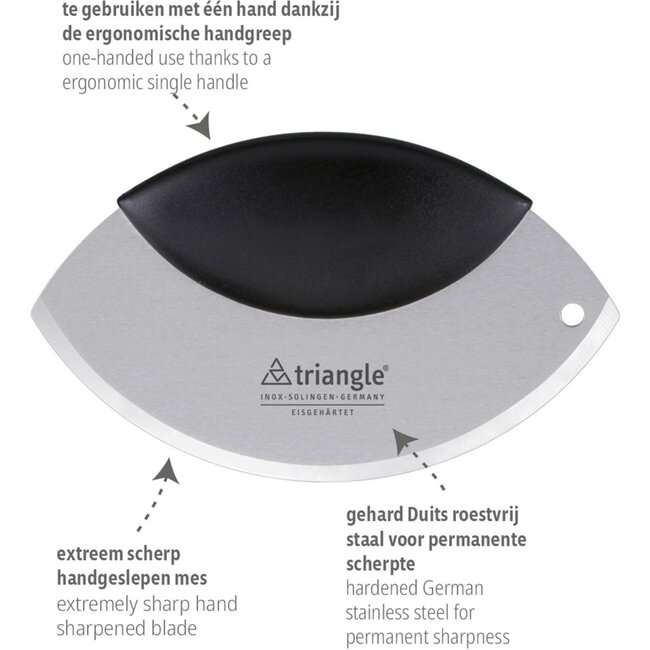 Triangle Wiegemes 17 cm – Ideaal voor Eénhandig Hakken – Solingen Kwaliteit