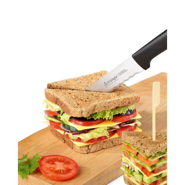 Triangle Universeel Keukenmes – 16 cm – Getand Lemmet – RVS – Vaatwasserbestendig