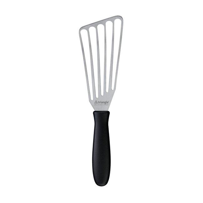 Triangle RVS Spatel met Sleuven – 16 cm – Vaatwasserbestendig – Zwart