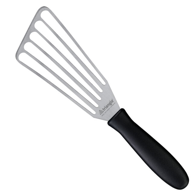 Triangle RVS Spatel met Sleuven – 16 cm – Vaatwasserbestendig – Zwart
