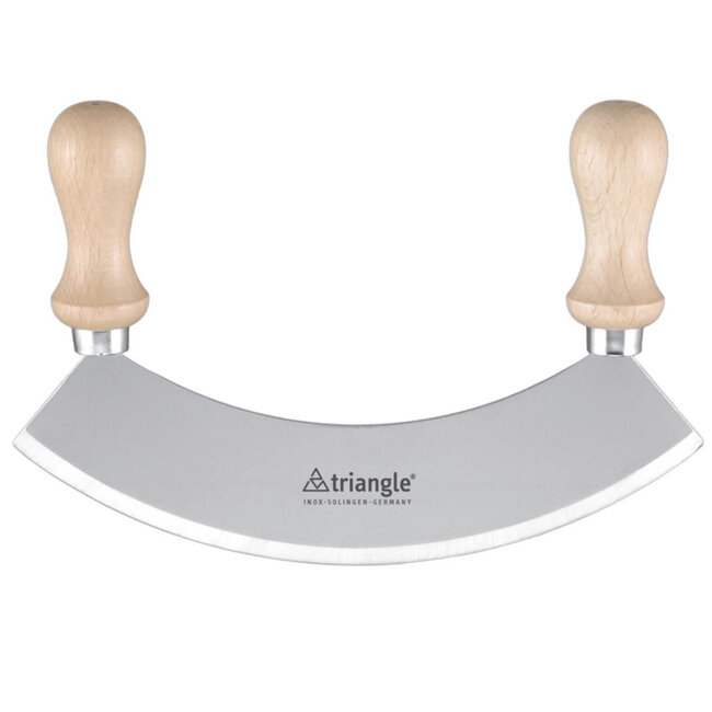 Triangle Wiegemes 17,5cm – Scherp & Stijlvol – RVS met Beukenhouten Heft