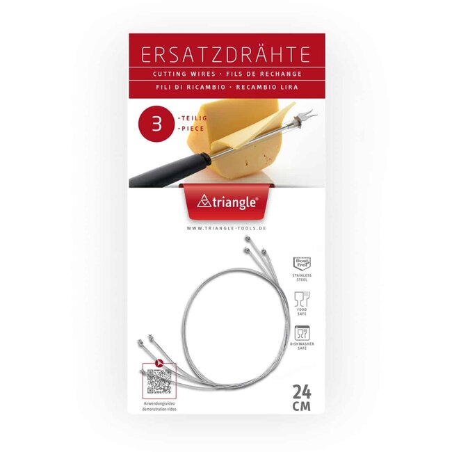 Triangle Reserve Draadsnijders voor Kaas – RVS – 24 cm – Set van 3