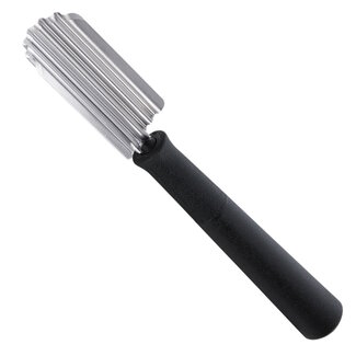 Triangle Professioneel Kerf- en Decoreermesje – Grof Gegolfd – RVS – 14 cm – Zwart